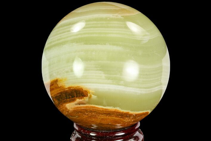 Polished, Green (Jade) Onyx Sphere - Afghanistan #108228